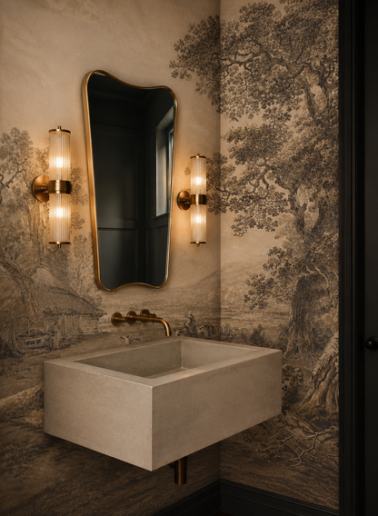 Vintage Pastoral Wallpaper – Luxury Sepia Scenic Wall Mural for Elegant Interiors