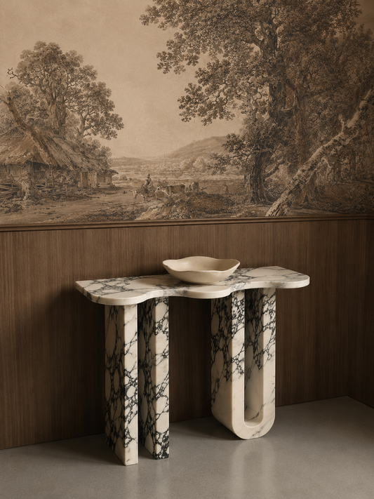 Vintage Pastoral Wallpaper – Luxury Sepia Scenic Wall Mural for Elegant Interiors