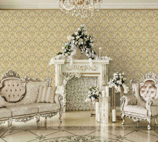 Classic Damask Pattern Wallpaper