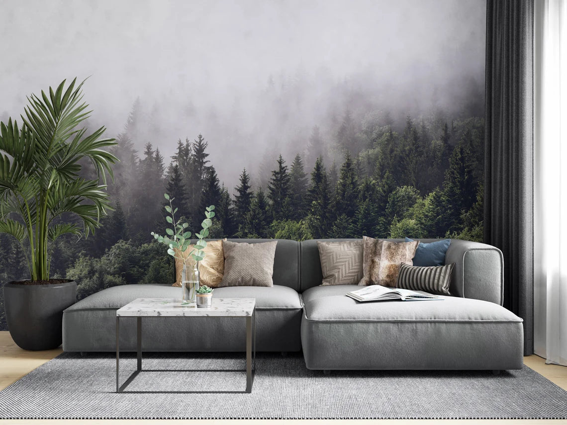 Forest Living Room Nature Wallpaper