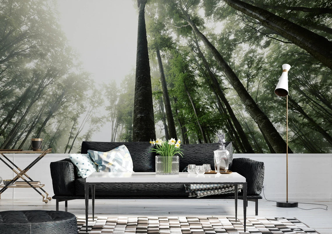 Forest Living Room Nature Tree Wallpaper