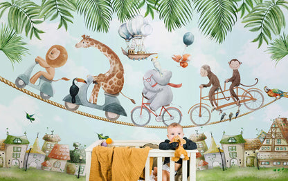 Kids Acrobat Animals Wallpaper