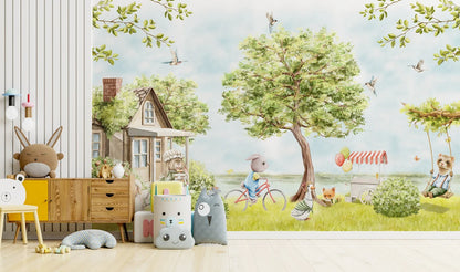 Kids Woodland Animals Wallpaper
