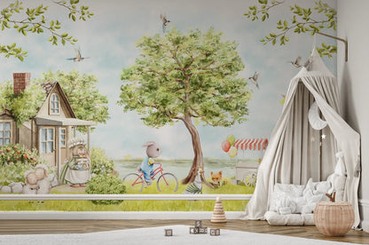 Kids Woodland Animals Wallpaper