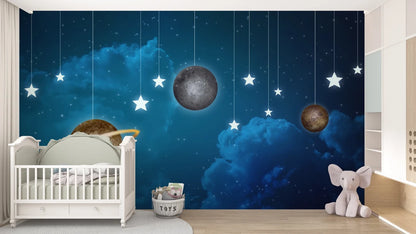 Planet Boys Room Wallpaper