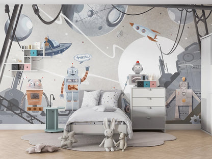 Robot Boy Room Wallpaper