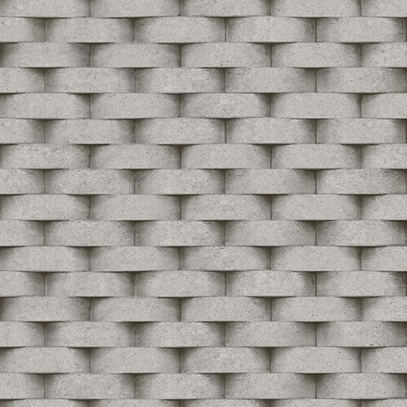 Wallpaper With 3D Round Brick Wall Pattern