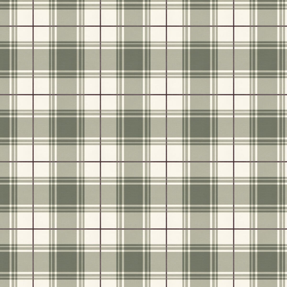 Green Plaid Wallpaper | Vintage Farmhouse Tartan Nursery Wall Mural | Peel and Stick Cottagecore Kids Wallpaper