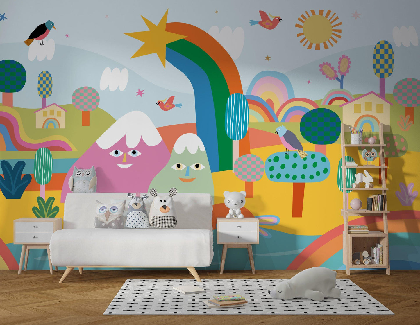 Colorful Playground Dream World Wallpaper For Kidsroom, Wallpaper Nursery, Childrens Wallpaper , Peel and Stick Wallpaper, Baby Wallpaper