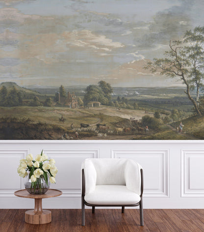 Village View Wallpaper – Bohemian Nature Mural