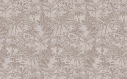 Tropical Pattern Wallpaper in Linear Beige Tone, Peel and Stick Wallpaper, Stylish Room Design, Tropical Wallpaper, Palm Trees Mural