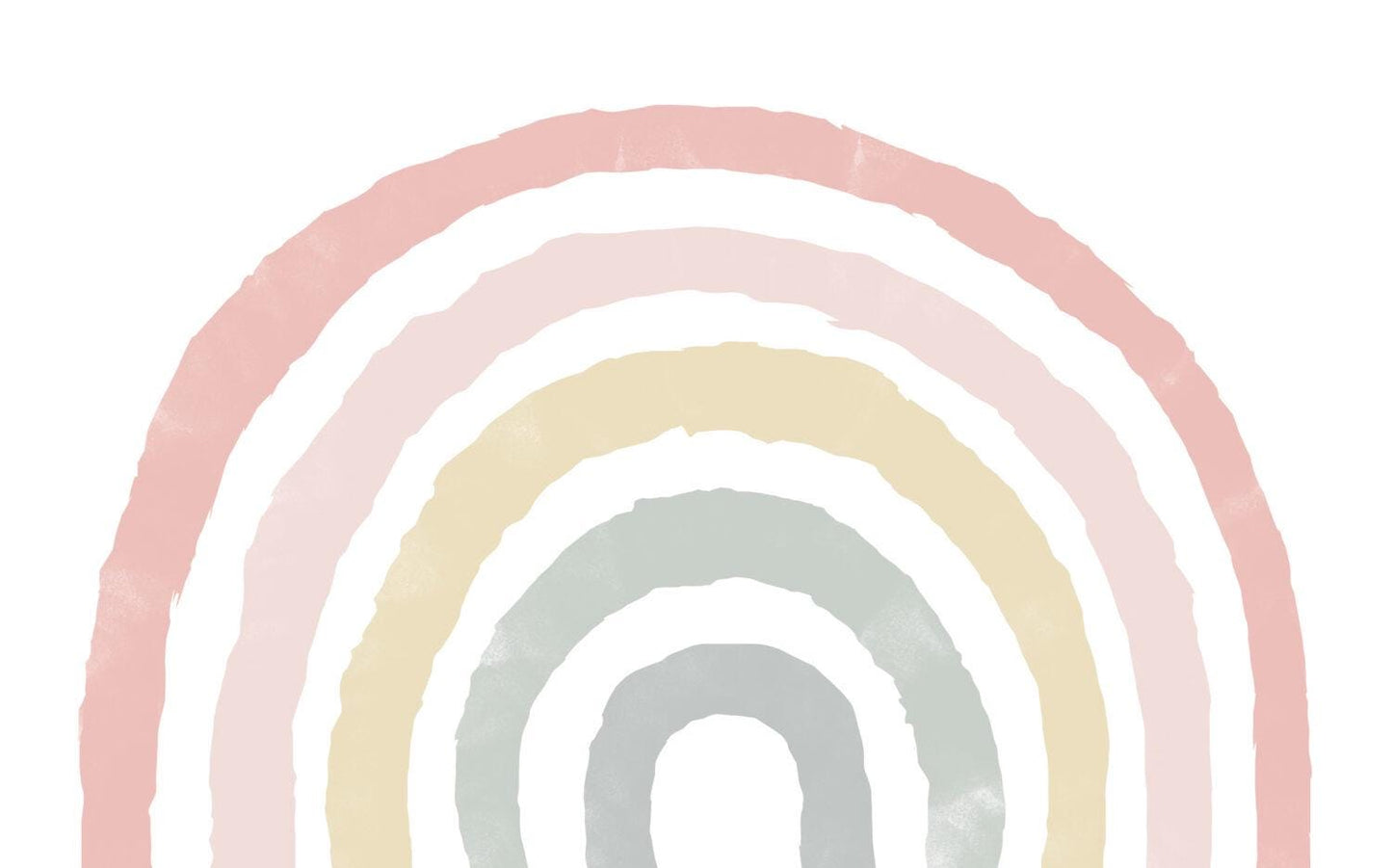Rainbow Kids Wallpaper For Kidsroom in Light Shades, Soft Wallpaper Nursery, Child Wallpaper, Peel and Stick Wallpaper, Baby Girl Wallpaper