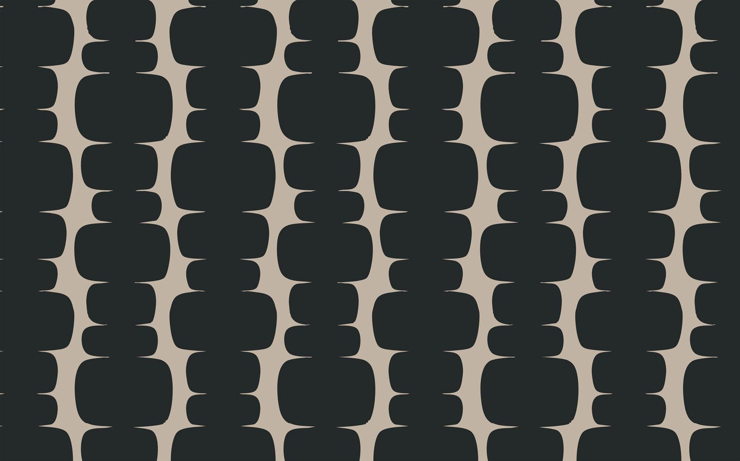Black Blocks on Beige Background Wallpaper, Peel and Stick Wallpaper, Stylish Room Design, Black Wallpaper, Geometric Pattern Wallpaper