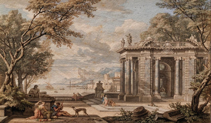 Harbor View in Ancient Rome Wallpaper, Bohemian Peel and Stick Wallpaper, Antique Wallpaper, Nostalgic Wallpaper, Drawwing Wallpaper