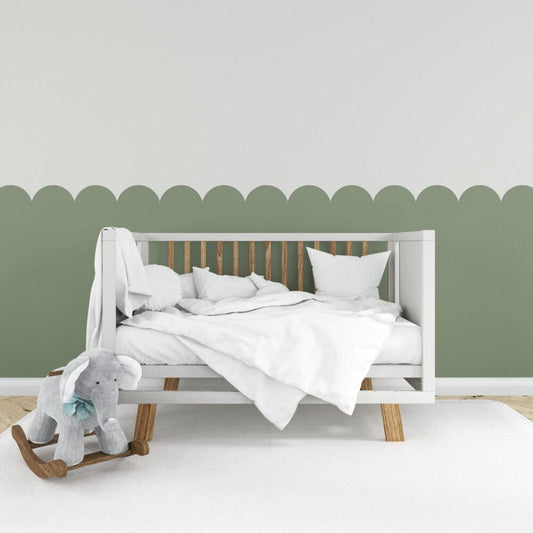 Green patterned wallpaper for kids, Peel and Stick Wallpaper, Baby Room Wallpaper, Flower Wavy Wallpaper, Geometric Pattern Wallpaper