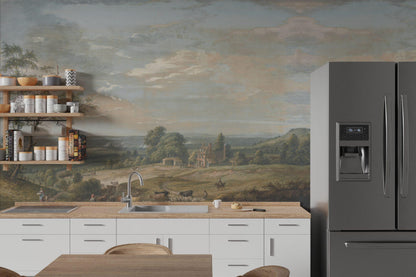 Village View Wallpaper – Bohemian Nature Mural