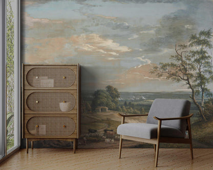 Village View Wallpaper – Bohemian Nature Mural