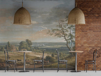 Village View Wallpaper – Bohemian Nature Mural