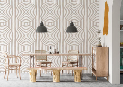 Geometric Bohemian Pattern 3D Wallpaper, Boho Style Pattern Beige Wallpaper, Cool Wallpaper, Stylish Room Design, Abstract Pattern Wallpaper