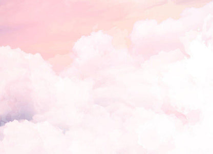 Pink Colored Cloud Pattern 3D Wallpaper For Kidsroom, Soft Wallpaper Nursery, Child Wallpaper, Peel and Stick Wallpaper, Baby Girl Wallpaper