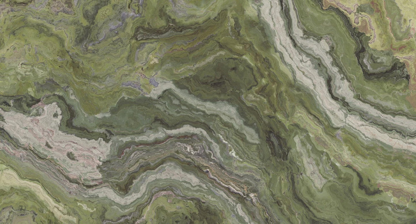 Marble Wallpaper in Green Shades, Abstract Peel and Stick Wallpaper, Stylish Room Design, Modern Pattern Wallpaper, Cool Green Wavy Mural