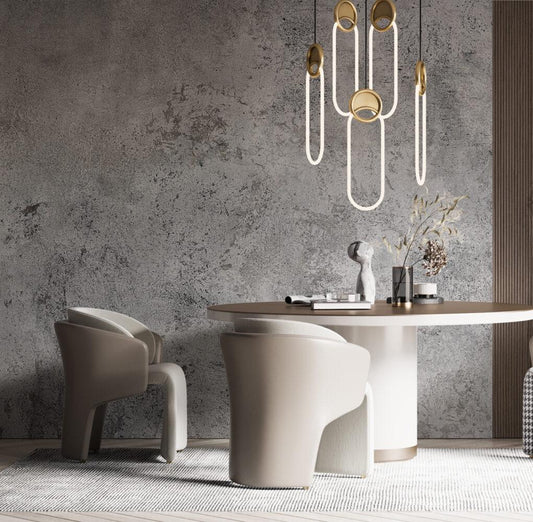 Concrete Textured Wall Look Wallpaper, Drawwing Effect Wallpaper, Dark Wallpaper, Modern Mural, Gray Peel and Stick Wallpaper, Wall Design