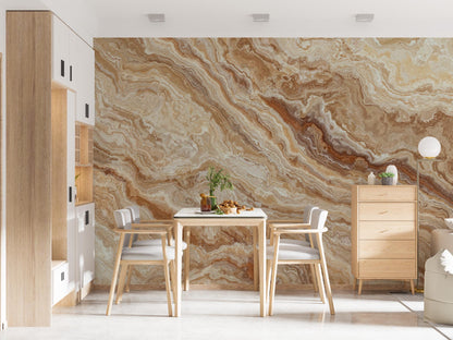 Marble Patterned Wallpaper in Beige Tones, Abstract Peel and Stick Wallpaper, Stylish Room Design, Modern Pattern Wallpaper, Cool Mural