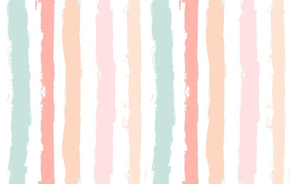 Children's Room Colorful Striped Wallpaper, Fun Kid Mural Illustration Wallpaper Nursery, Art Child Wallpaper, Peel and Stick Baby Wallpaper