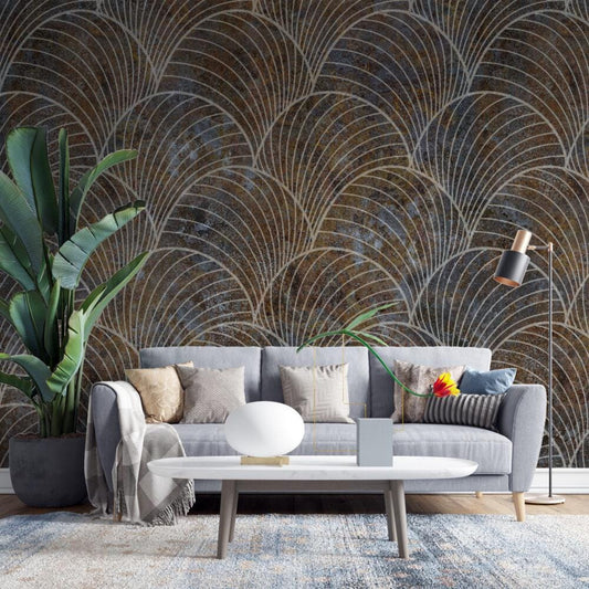 Oyster-Look Patterned Wallpaper, Boho Style Pattern Wallpaper, Cool Wallpaper, Stylish Room Design, Modern Abstract Pattern Wallpaper