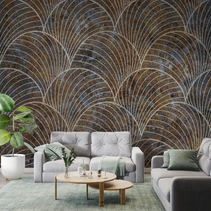 Oyster-Look Patterned Wallpaper, Boho Style Pattern Wallpaper, Cool Wallpaper, Stylish Room Design, Modern Abstract Pattern Wallpaper