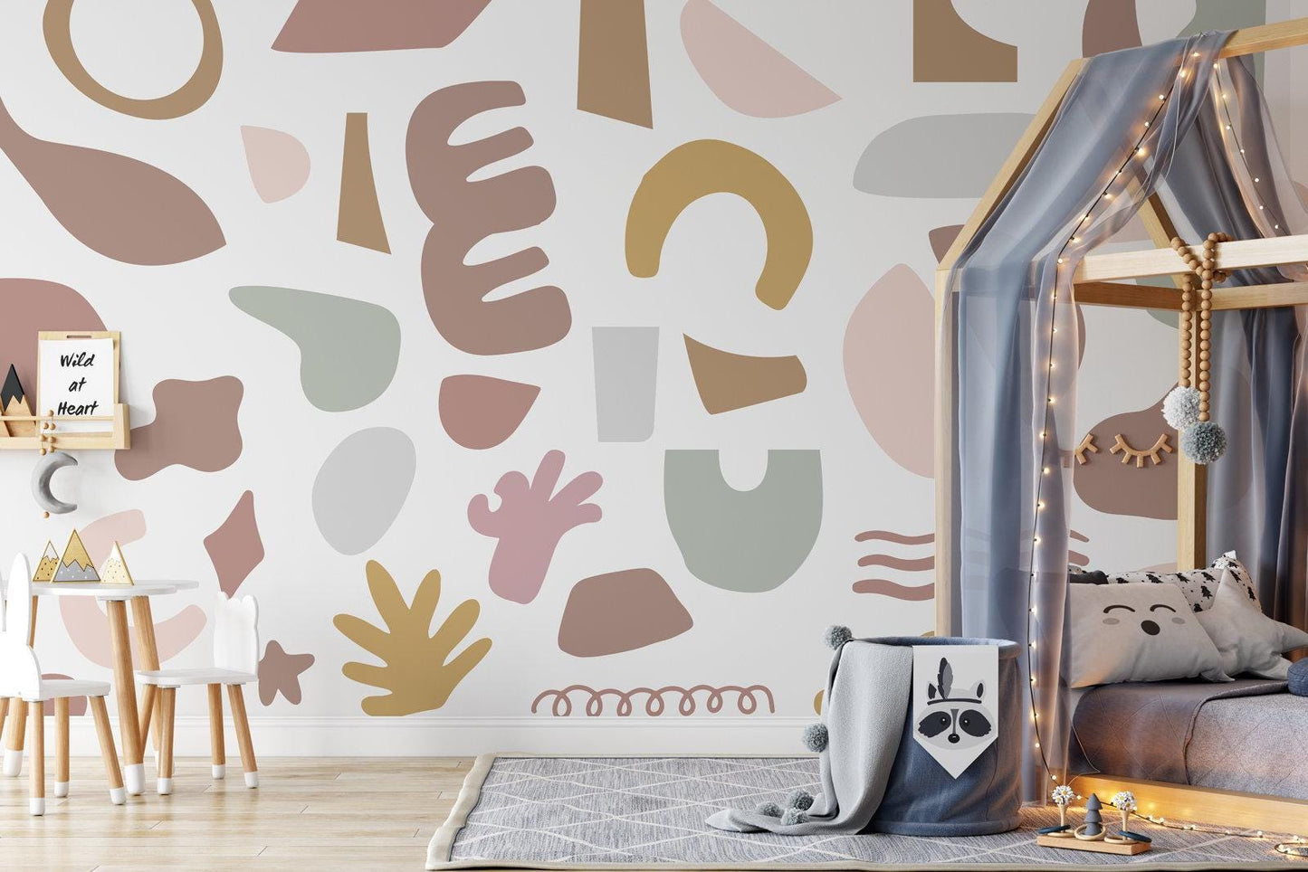 Colorful Large Soft-Edged Abstract Pattern Kid Wallpaper, Fun Kid Mural, Illustration Wallpaper Nursery, Art Child Wallpaper, Baby Wallpaper