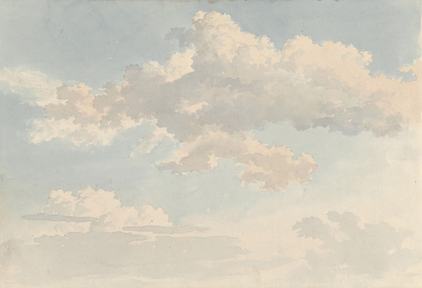 Watercolor Clouds in Soft Colors Wallpaper, Soft Drawwing Wallpaper, Sky Wallpaper, Nature Mural, Peel and Stick Wallpaper, Blue Wallpaper