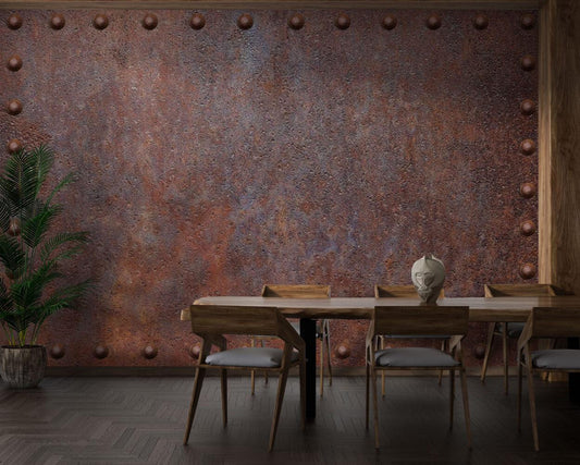 Spotted Rusty Iron Wallpaper, Drawwing Wallpaper, Dark Wallpaper, Modern Mural, Peel and Stick Wallpaper, Textured Wallpaper, Wall Design