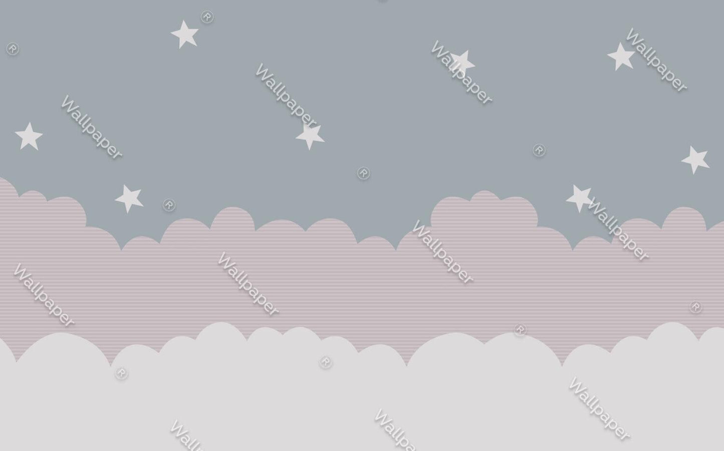 Cloud And Star Patterned Kids Wallpaper, Wallpaper Nursery, Child Wallpaper, Sky Baby Wallpaper, Cloudy Wallpaper, Wallpaper for School