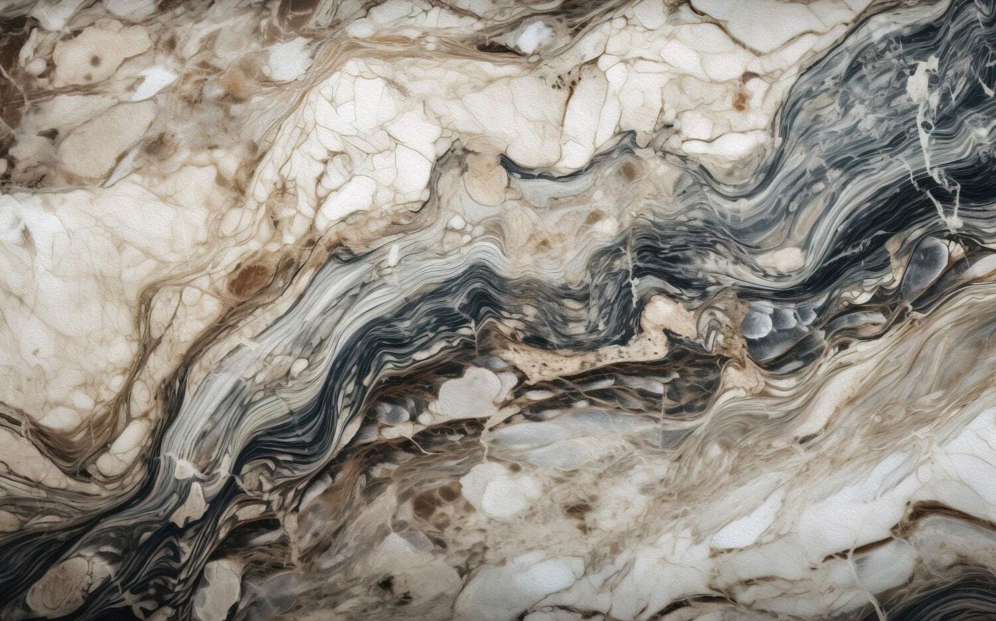 Brown and Black Veined Marble Pattern Wallpaper, Design Abstract Peel and Stick Wallpaper, Modern Natural Looking Marble Pattern Wallpaper