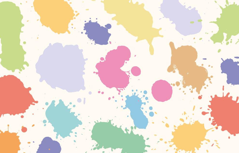 Colorful Brush Stroke Wallpaper, Fun Kids Mural, Illustration Wallpaper Nursery, Painting Art Child Wallpaper, Peel and Stick Baby Wallpaper