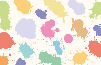 Colorful Brush Stroke Wallpaper, Fun Kids Mural, Illustration Wallpaper Nursery, Painting Art Child Wallpaper, Peel and Stick Baby Wallpaper