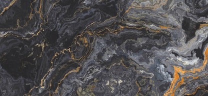 Black Marble and Gold Colored Moires Patterned Wallpaper, Design Abstract Peel and Stick Wallpaper, Modern Natural Looking Marble Wallpaper