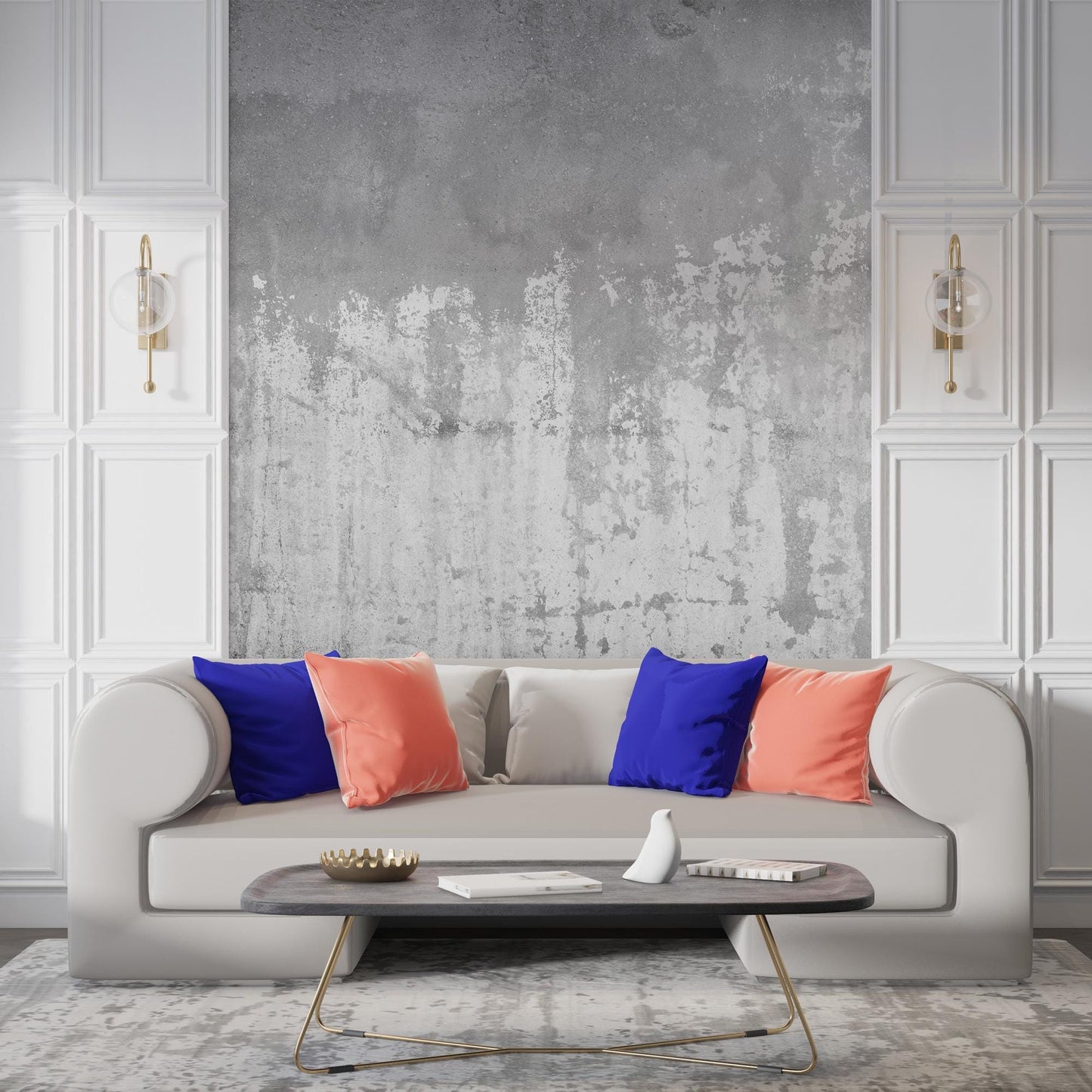 Antique Wallpaper in Exposed Concrete Appearance, Painting Effect Wallpaper, Dark Wallpaper, Modern Mural, Gray Concrete Wallpaper