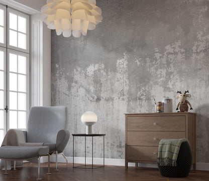 Antique Wallpaper in Exposed Concrete Appearance, Painting Effect Wallpaper, Dark Wallpaper, Modern Mural, Gray Concrete Wallpaper