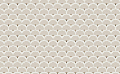 Beige Fan Pattern Wallpaper, Shaped  Wallpaper, Elegance Peel and Stick Wallpaper, Stylish Room Design, Bright Color Wallpaper