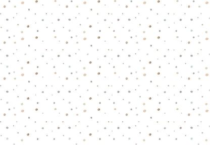 Children's Wallpaper with Colorful Polka Dot Pattern on a White Background, Child Wallpaper, Bright Wallpaper Nursery, Baby Room Wallpaper