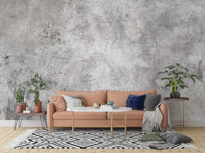 Concrete Textured Wall Look Wallpaper, Drawwing Effect Wallpaper, Dark Wallpaper, Modern Mural, Gray Peel and Stick Wallpaper, Wall Design