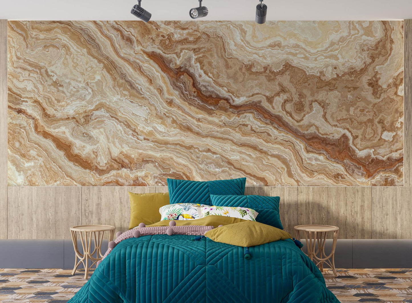 Marble Patterned Wallpaper in Beige Tones, Abstract Peel and Stick Wallpaper, Stylish Room Design, Modern Pattern Wallpaper, Cool Mural