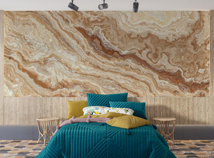 Marble Patterned Wallpaper in Beige Tones, Abstract Peel and Stick Wallpaper, Stylish Room Design, Modern Pattern Wallpaper, Cool Mural