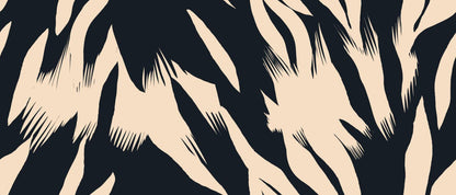 Black Beige Abstract Brush Pattern Wallpaper, Peel and Stick Wallpaper, Stylish Room Design, Black Wallpaper, Modern Artistic Wallpaper