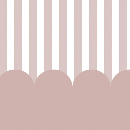Ruffles and Stripes Wallpaper in Pink, Watercolor Kid Mural, Watercolor brush Wallpaper Nursery, School  Wallpaper, Pink Baby Room Wallpaper
