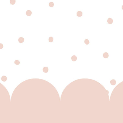 Ruffles and Polka Dot Pink Wallpaper, Watercolor Mural Nursery, Pink Waves Baby Girl Wallpaper , School Wallpaper, Pink Baby Room Wallpaper