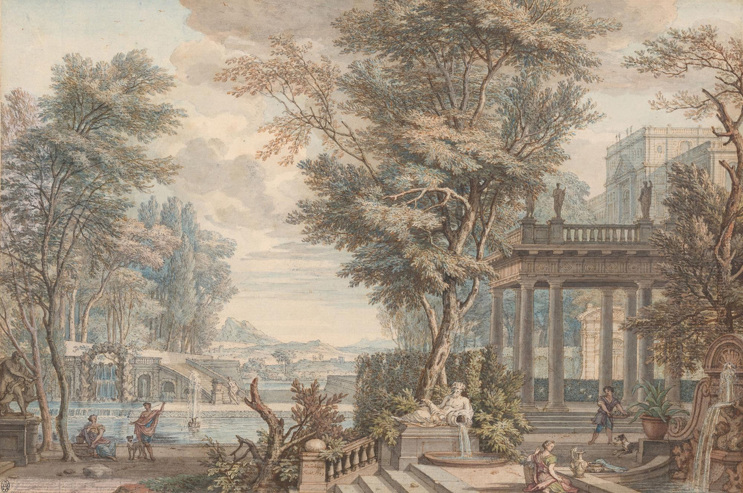 Ancient Rome Secret Garden Wallpaper, Bohemian Peel and Stick Wallpaper, Antique Wallpaper, Nostalgic Wallpaper, Drawwing Wallpaper