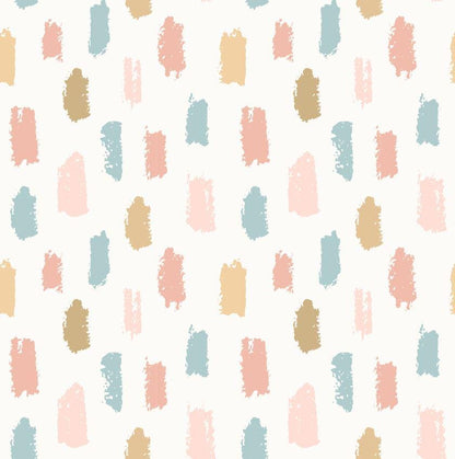 Brush Trace Wallpaper for Kids Rooms, Fun Kid Mural Illustration Wallpaper Nursery, Art Child Wallpaper, Peel and Stick Baby Wallpaper
